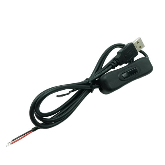 JZROCKER DIY 5V USB Jack 2Pin Power Charge Cable 1m/1.5m Wire with Switch Replacement