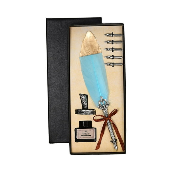 JZROCKER Delicate Pen Writing Quill Pen Calligraphy Pen Birthday Gift Feather Quill Pens