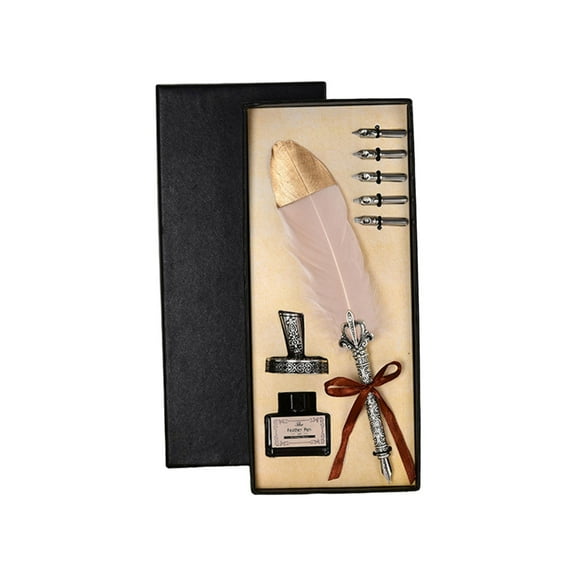 JZROCKER Delicate Pen Writing Quill Pen Calligraphy Pen Birthday Gift Feather Quill Pens