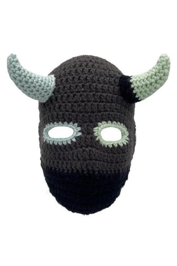 Devil Horn Balaclava Cap Novelty Knitting Beanie Womens Men Mask Hat