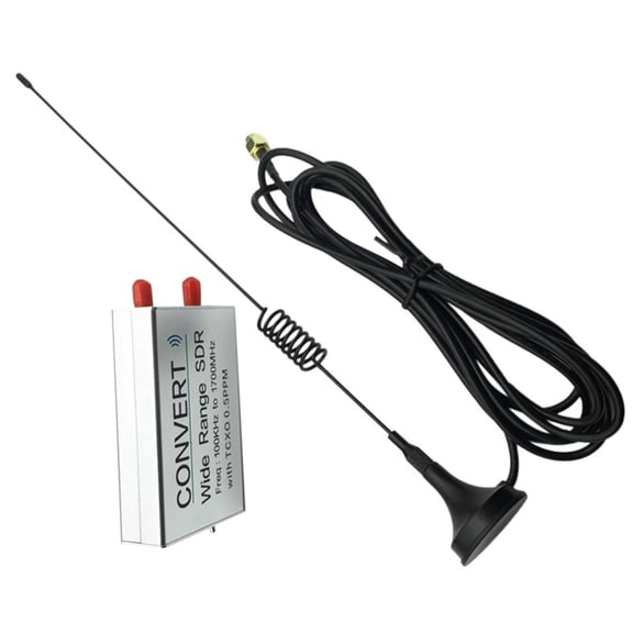 JZROCKER Double Antennas Input USB Receiver Wide Ranges with TXCO 0.5ppm USB Power Receiver 100KHz-1.7GHz Full Band