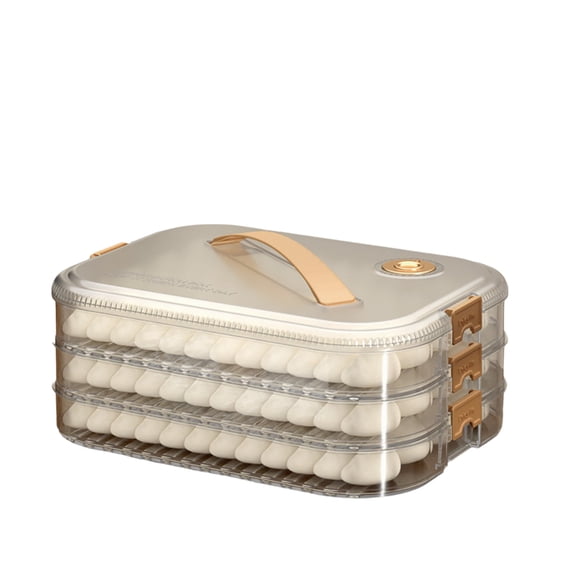 JZROCKER Dumpling Storage Container with Lid Sealed Crispers Freezer Space Saving Freezing Box for Food Kitchen Organization Tool