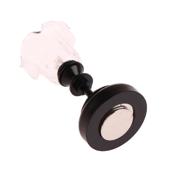 JZROCKER Elegant 1/12 Scale Dollhouses Chandelier Lighting Accessory with Clear Glass Flower Shade and Black Base for Model Decor