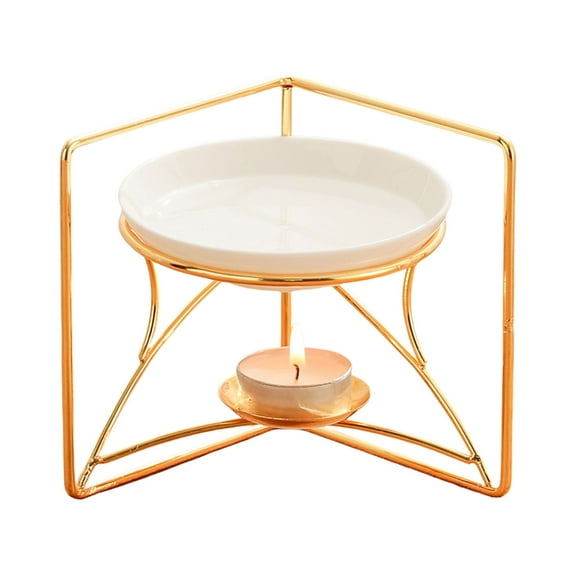 JZROCKER Elegant Gold Book Shape Scent Diffuser Ceramic Bowl Essential Oil Burners Tealight Holder Aromatherapies Diffuser