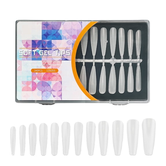 JZROCKER Extra Long Fake Nails Almond/Stilettos Gel Nails Tips 12 Sizes Full Covers Artificial False Nails Tips Press on Nails