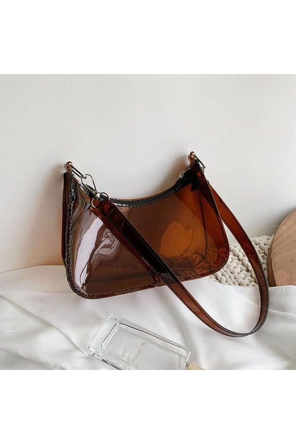 Fashion Vintage Ladies Solid Color Clear Underarm Bag Casual Women Hobos Handbags Purse Cell Phone Shoulder Bag