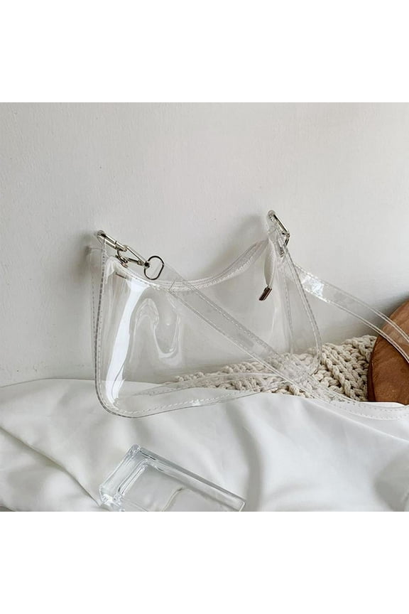 Fashion Vintage Ladies Solid Color Clear Underarm Bag Casual Women Hobos Handbags Purse Cell Phone Shoulder Bag