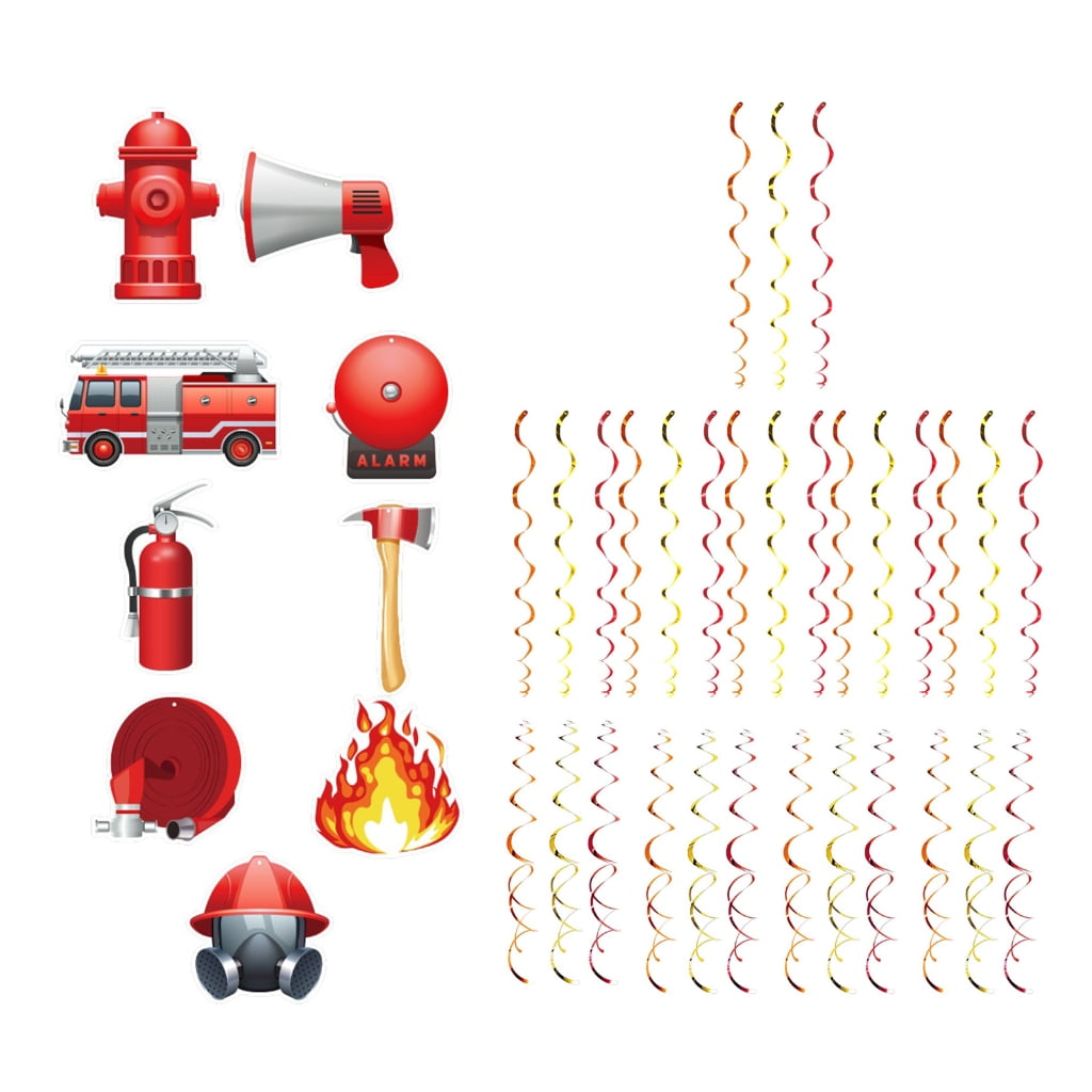 JZROCKER Firefighter Hanging Swirls Hanging Decorations Paper Texture ...