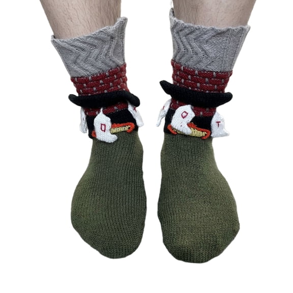 JZROCKER Funny Thick Knit 3D Mantel Pendant Christmas Socks Winter Warm Stockings Gifts