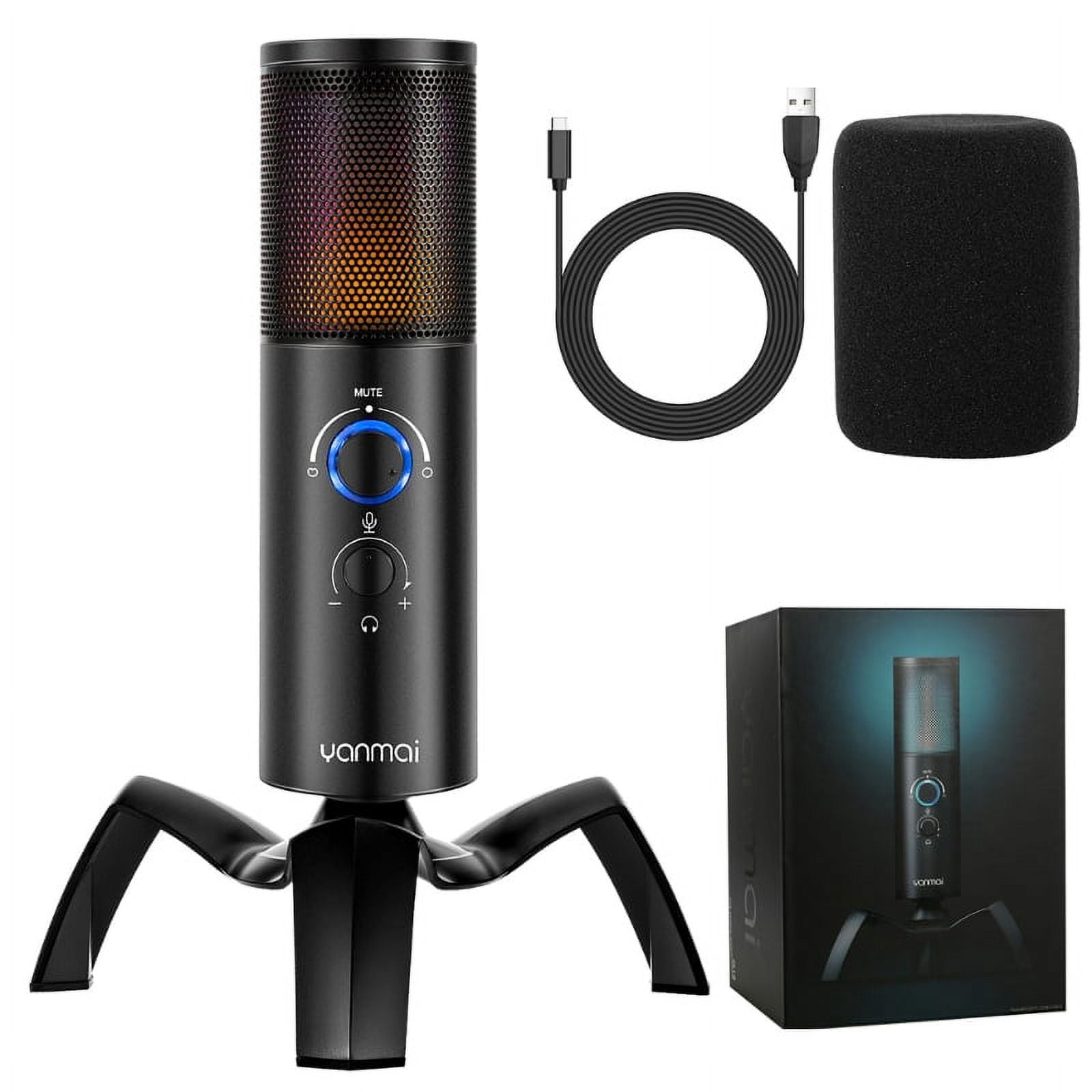 JZROCKER Gaming Microphone with Tripod Mount Cardioid and Omnidirectional Pickup Mic