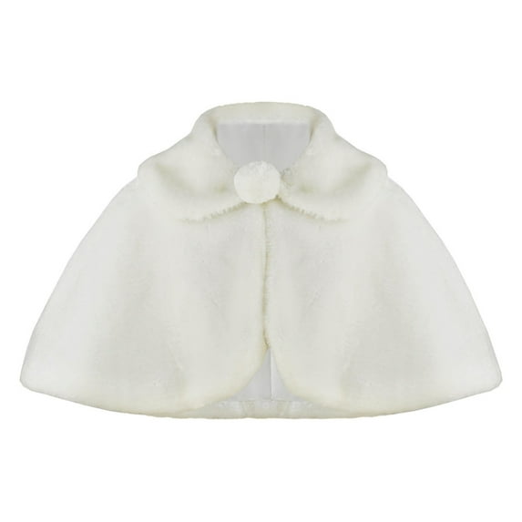 JZROCKER Girls Faux Furs Dress Coat Princesses Cape Winter Elegant Long Sleeve Cardigan