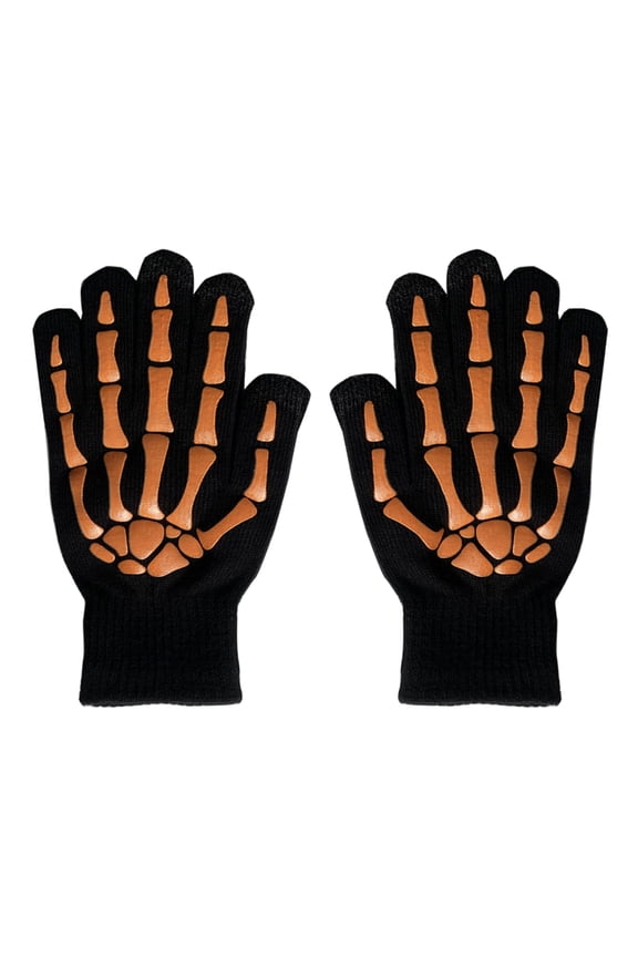Glowing Skeleton Hand Gloves for Halloween Celebrations Adult Teens Punk Gloves