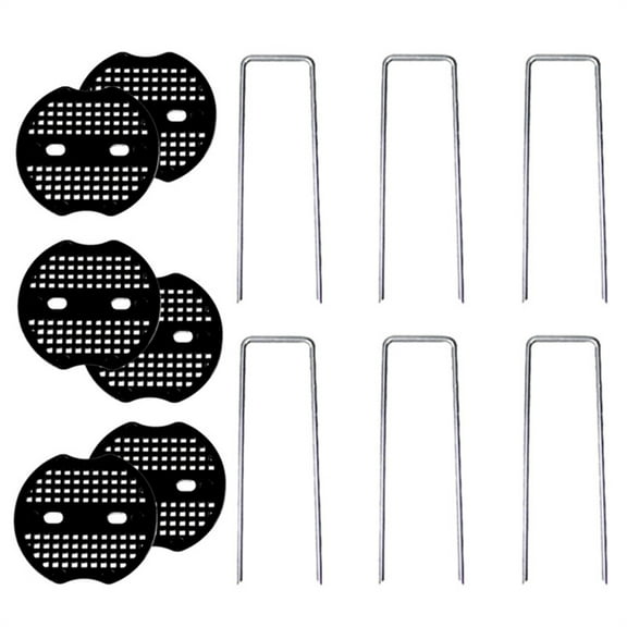 JZROCKER Ground Anchors Pegs Anti Rust U Shape Hook Landscape Stakes Plastic Gaskets