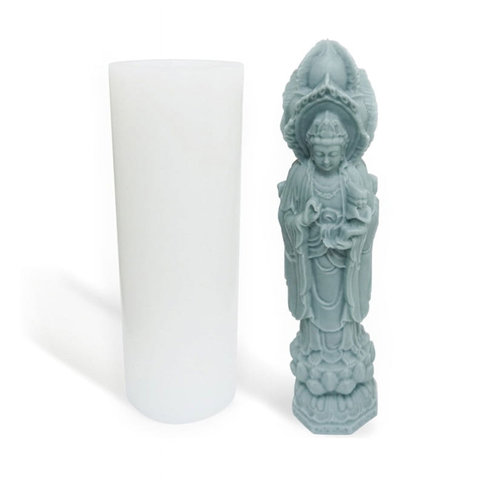 JZROCKER Guanyin Buddha Statue Silicone Mold Candle Aromatherapy Soap Making Mould