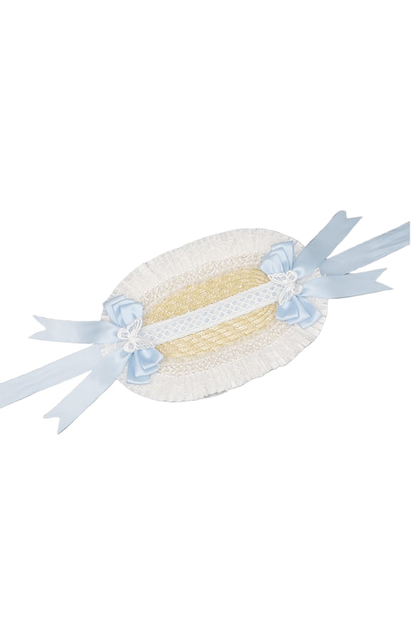 Handmade Victorian Bonnet Hat With Lace Bowknot Straw Panama Sun Hat For Fashion Enthusiast Teaparty Costume Headwear