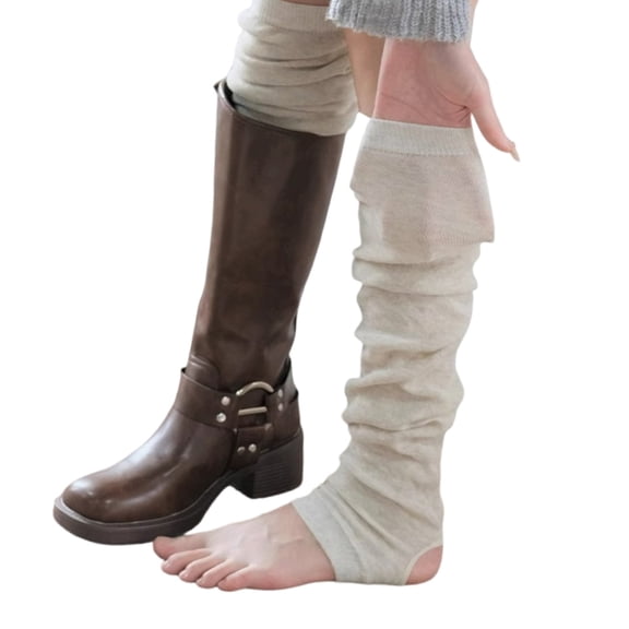 JZROCKER JK Slouchy Leg Warmers for Teens Girl Autumn Winter Over the Knee Footed Socks