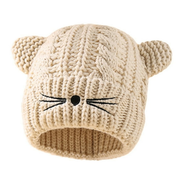 JZROCKER Kids Cats Ear Cartoon Knitted Hat Women Headwear with Kitten Ears Beanies