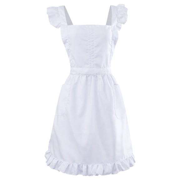 JZROCKER Kitchen Cooking Apron Adjustable Ruffle Maid Apron Maid Costume Maid Fancy Dress Costumes for Womens Girls