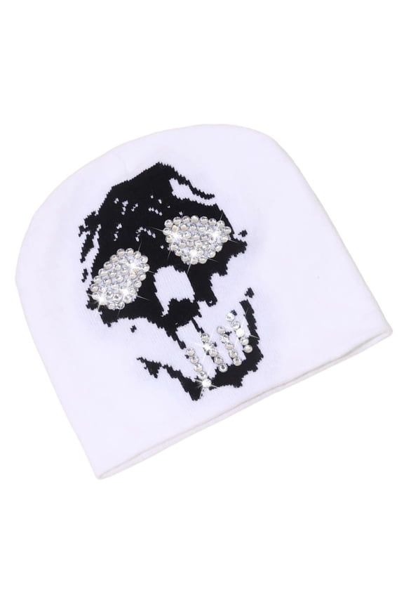Knit Beanies Hat Women Men Breathable Knit Hat Rhinestones Props Caps