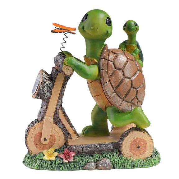 JZROCKER LED Solar Turtles Statues Figures For Garden Resin Decoration Weather Resistant
