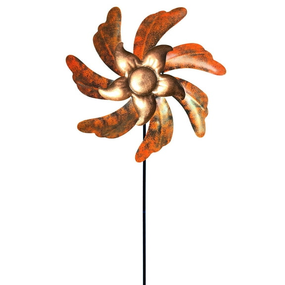 JZROCKER Large Metal Wind Spinner with Garden Stake Rotating Windmill Wind Sculpture for Outdoor Yard Patio Lawn Decoration
