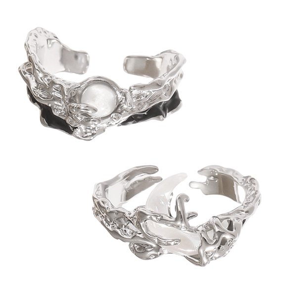 JZROCKER Lightweight and Comfortable Couple Rings Versatile Sun Moon Rings For Everyday Outfits Adding A Touch Of Charm