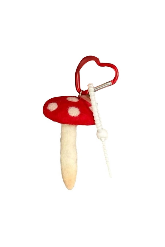 Lovely Felt Mushroom Keychain Craft from Sturdy Materials Great for Adding Fun To Everyday Items and Special Gifts