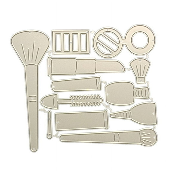 JZROCKER Makeup Brush Lipstick Cutting Dies Stencil Scrapbooking DIY Album Stamp Paper Card for Handmade Greeting Cards Embossing Decor Craft Projects