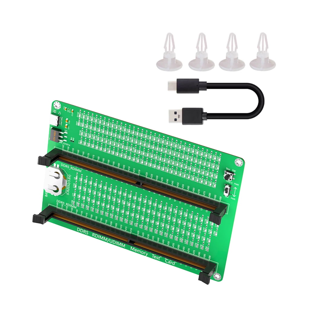 JZROCKER Memory Tester Memory Diagnostic Analyzers Desktop DDR5 RDIMM/UDIMM Tester Card Board for Desktop Servers Computers