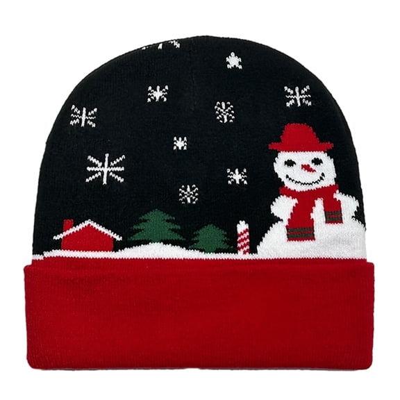JZROCKER Merry Christmas Knitting Beanie Hat for Festival Seasonal Holiday Jacquard Cap