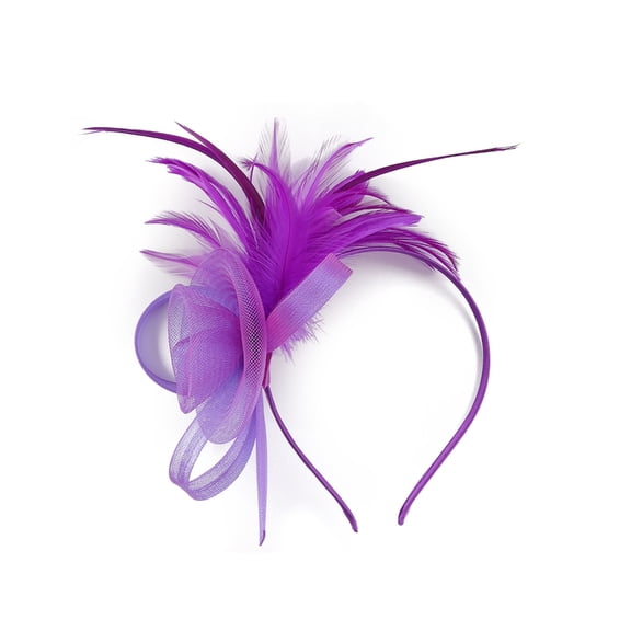 JZROCKER Mesh Flower Headband Elegant High Hairband 1920s Feathered Hairhoop for Women Cocktails Party Hair Shaping Ornamen