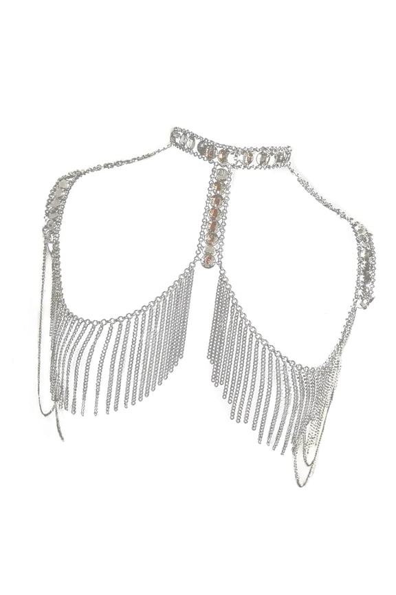 Multilayered Shoulder Chain with Rhinestones Multipurpose Body Accessory Portable for Bridal and Party Wear Supplies