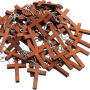 JZROCKER Natural Minis Wood Crosses Charm,Favor Crosses Keychain,Minis Wood Crosses Pendants for Religious ,DIYS Projects