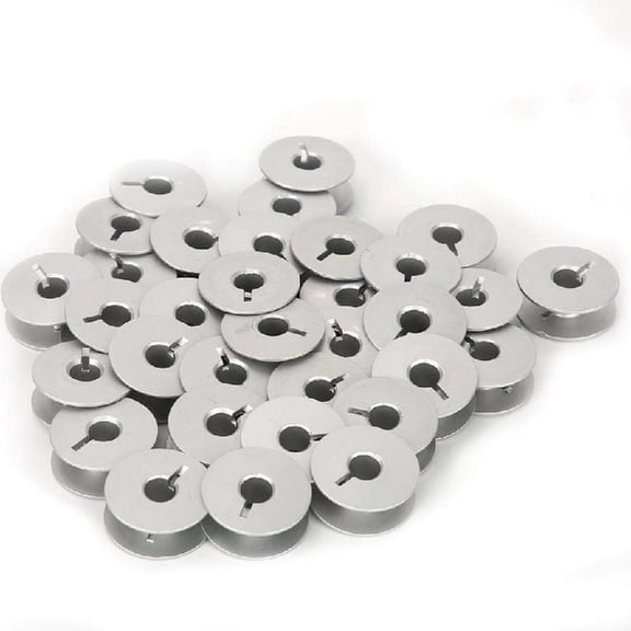 JZROCKER Pack of 100 Aluminum Spools Sewing Machine Bobbins Sewing Supplies Aluminum Texture Suitable for Flatbed Sewing Machines