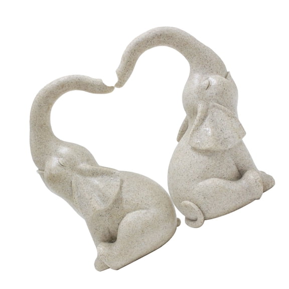 JZROCKER Pair Of Love Elephant Sculpture Resin Statue For Indoor And Outdoor Decoration
