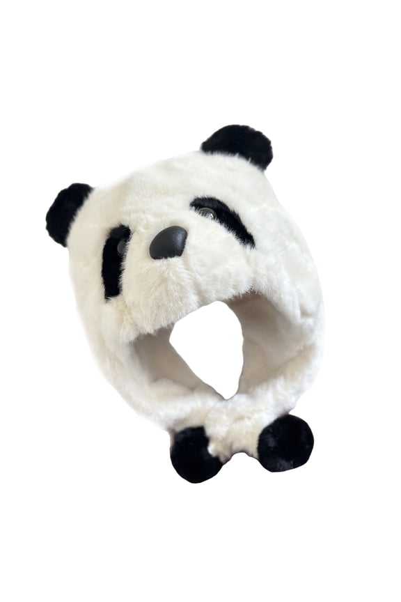 Plush Panda Hat Warm Trapper Hat Ear Protective Hat Kids Cold Weather Caps
