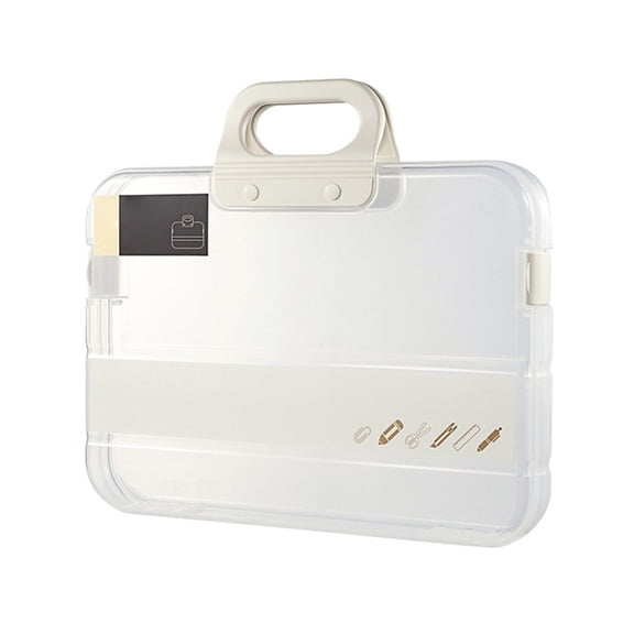 JZROCKER Portable File Box Plastic Transparent Pencil for Case A4 Folder with Lock Handle Documents Bag Stationery Storage for Ca