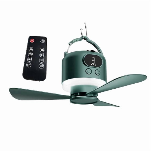 JZROCKER Portable USB Charging Ceiling Fan with Light and Remote Controls Featuring Removable Bladee and 4 Speed for Indoor and O