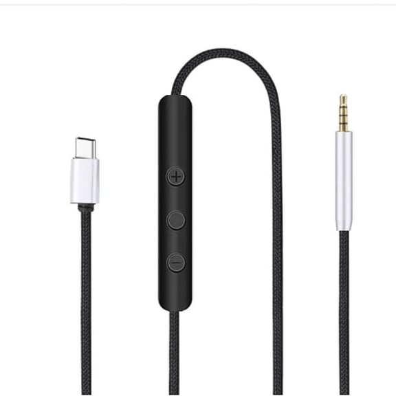 JZROCKER Quality USB C Cable for QC35 QC45 Headset Cord Remote Volumes Control Mic