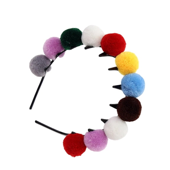 JZROCKER Rainbow Color Pompoms Headband for Carnivals Party Festival Event Hairband Friend Gathering Holiday Celebrations Supply