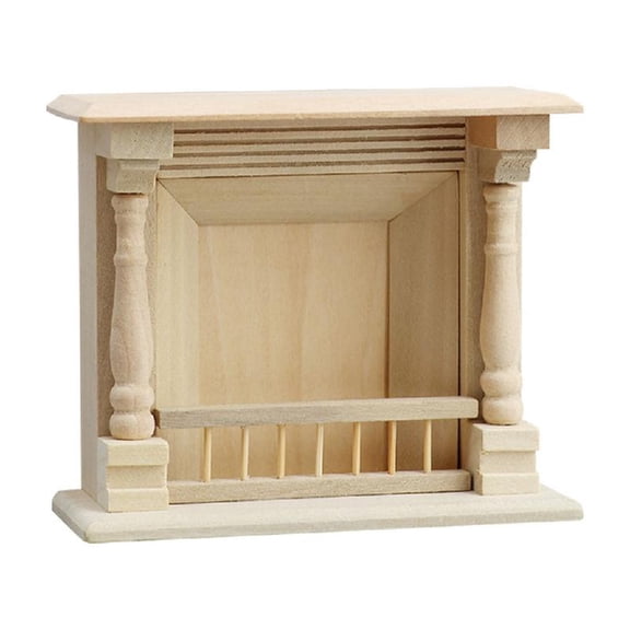 JZROCKER Realistic Wood Mantelpiece Model Figurine Furniture for 1/12 Scale Dollhouses and Living Room Scene Display Decoration