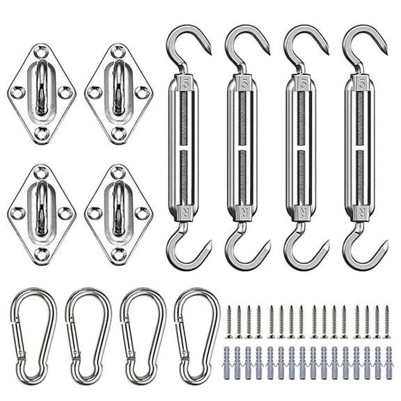 JZROCKER Rectangle Awning Attachment Set Stainless Shade Sail Canopy Fitting Rustproof