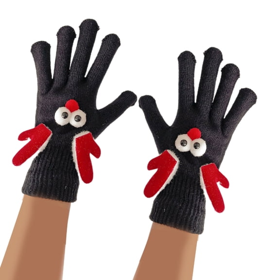 JZROCKER Reindeer Horn Christmas Gloves for Cold Weather Festival Celebration Knitwear