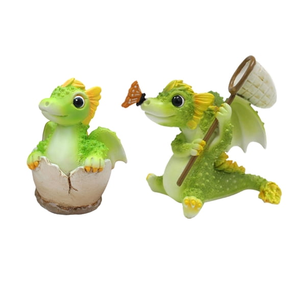 JZROCKER Resin Mini Dragon Miniature Dragon Statue Miniature Figurines Fairy Garden