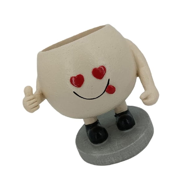 JZROCKER Resin Succulent Planter Pots Creative Human Head Vase Modern Face Planter Pots for Indoor Garden Decorations