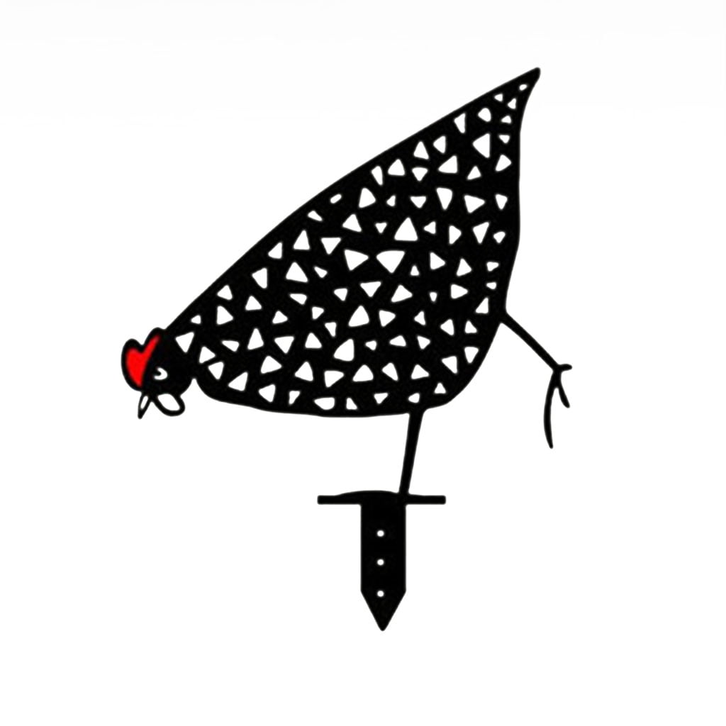 JZROCKER Rooster Silhouette Pile Shadow Decoration Stake Garden ...