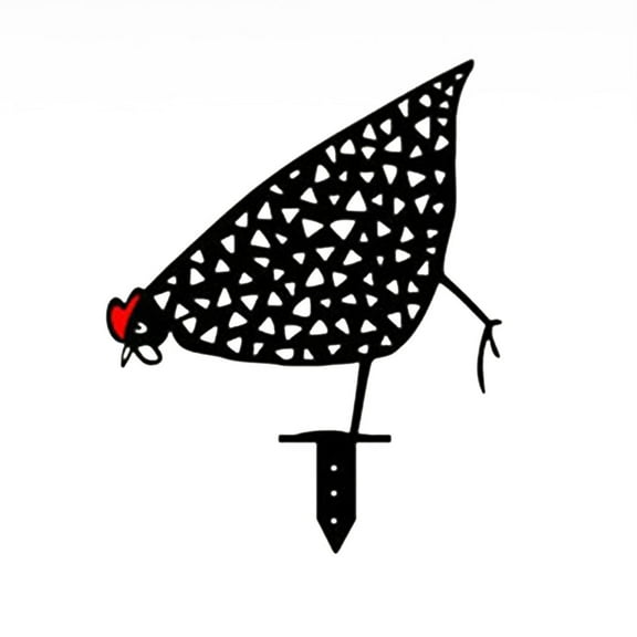 JZROCKER Rooster Silhouette Pile Shadow Decoration Stake Garden Gardening Decoration Chicken Silhouette Country Yard Art for Lawn Pathway Sidewalk Outdoor