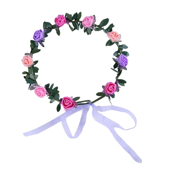 JZROCKER Rose Floral Wreath Elastic Headband Fashionable Headdress Hairband Headpiece For Festival Parties And Celebrations