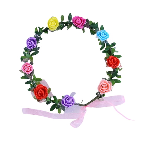 JZROCKER Rose Floral Wreath Elastic Headband Fashionable Headdress Hairband Headpiece For Festival Parties And Celebrations