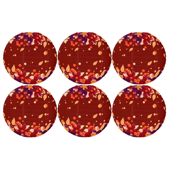 JZROCKER Set of 6 Harvest Festival Round Hanging Lanterns Thanksgiving Party Supplies